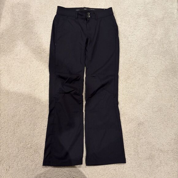 NEW prAna $95 BLACK HALLE  STRAIGHT PANT Women SZ 6 Reg Roll Tab Water Repel - Picture 5 of 16